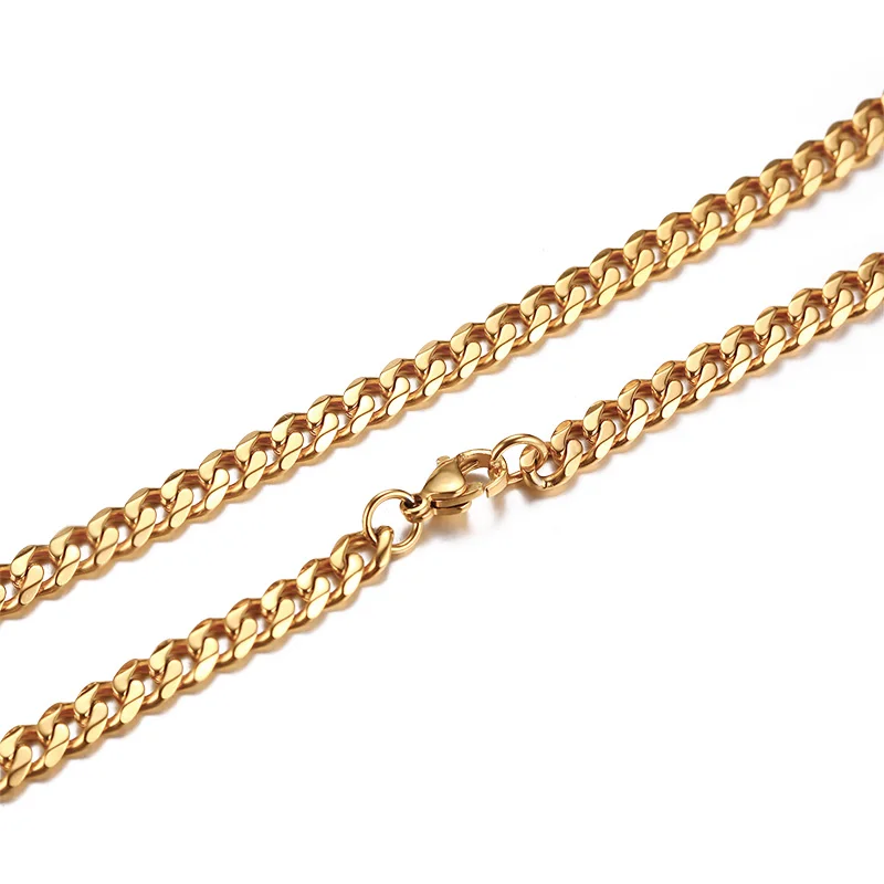 3/5/7 mm kubanische Gliederkette aus Edelstahl, Halskette aus Edelstahl, Punk-Hip-Hop-Halsband für Männer, Modeschmuck-Accessoires