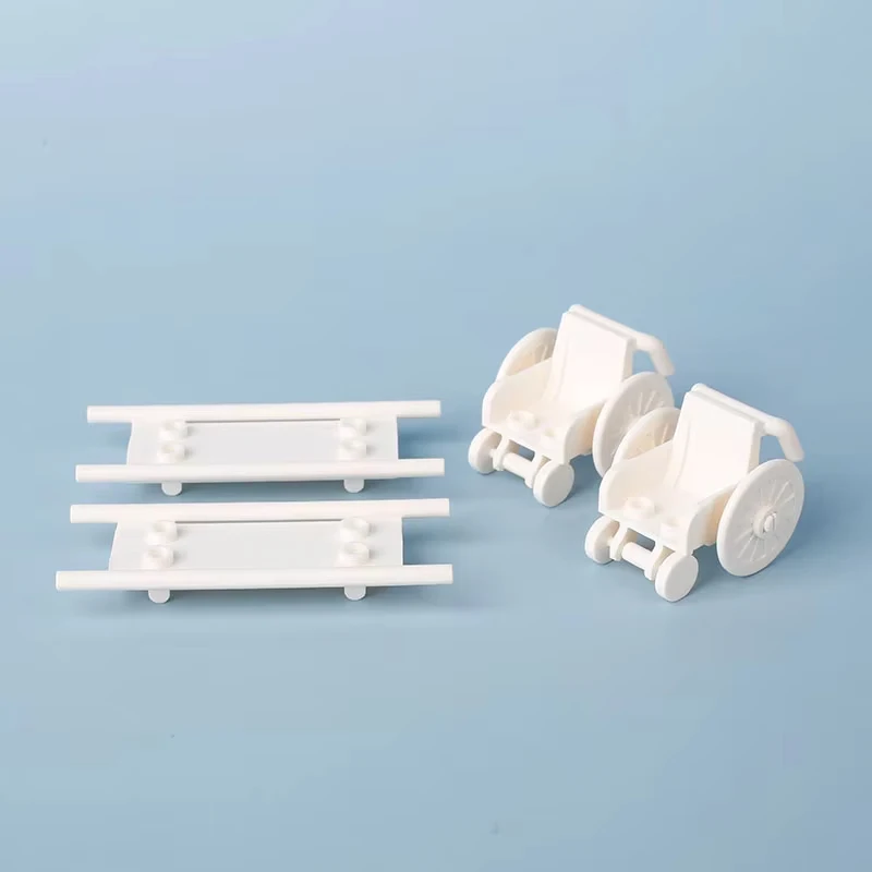 Figurines de soldats médicaux militaires WW2, accessoires, blocs de construction, Kits de premiers secours médicaux, seringue, fauteuil roulant, briques d'impression, jouets