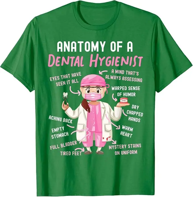 Dentalhygieniker Anatomie T-Shirt Y2k Lustiges Zahnarzt HS0 Grafik Spruch T-Shirt Humor Zahnärzte Personalisierte Weiche Baumwollkleidung – Detail 10