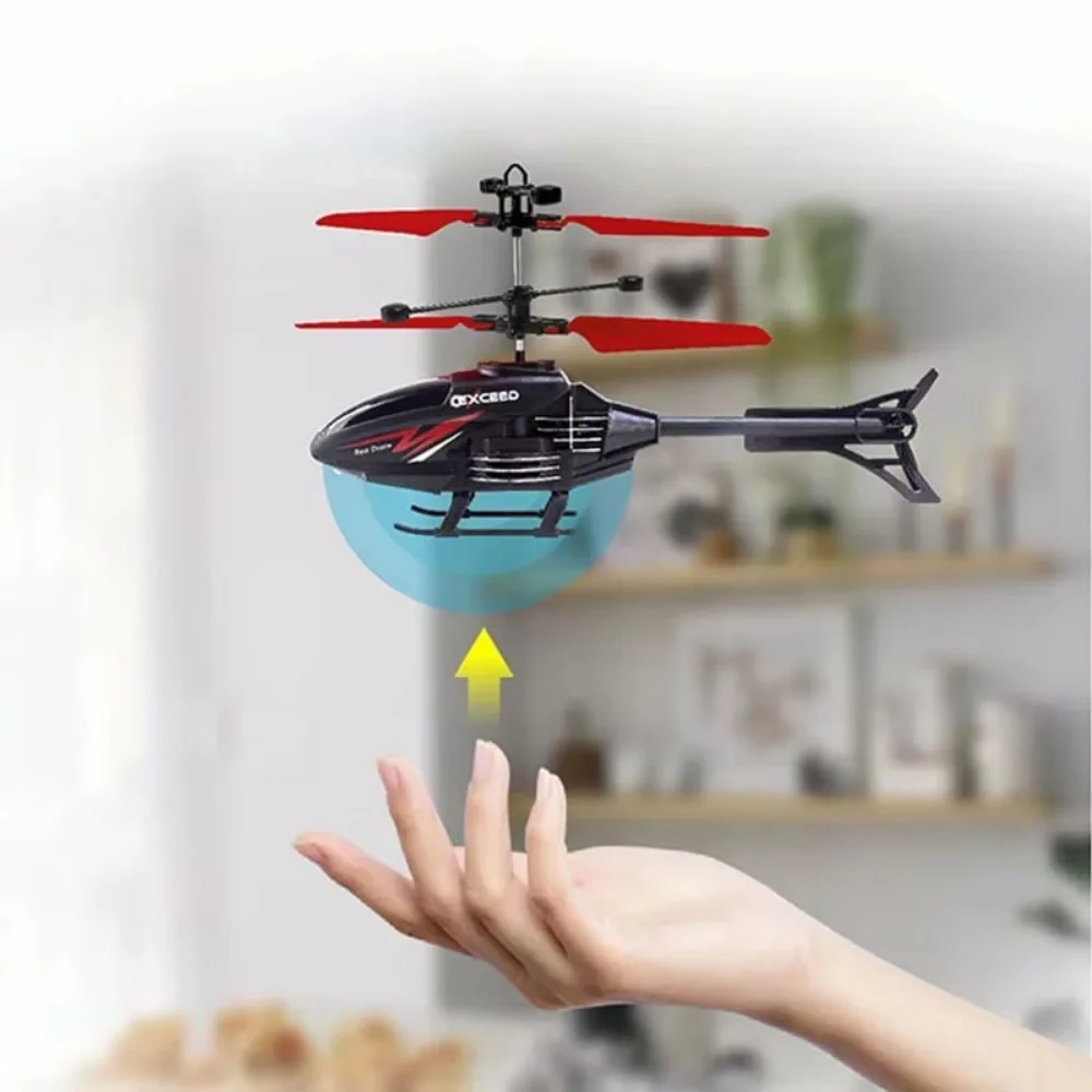 Gesture Control Suspension Helicopter 2 Channel Palm Remote Control Sensing Aircraft with Charging LED Light Kids Toy for Boys