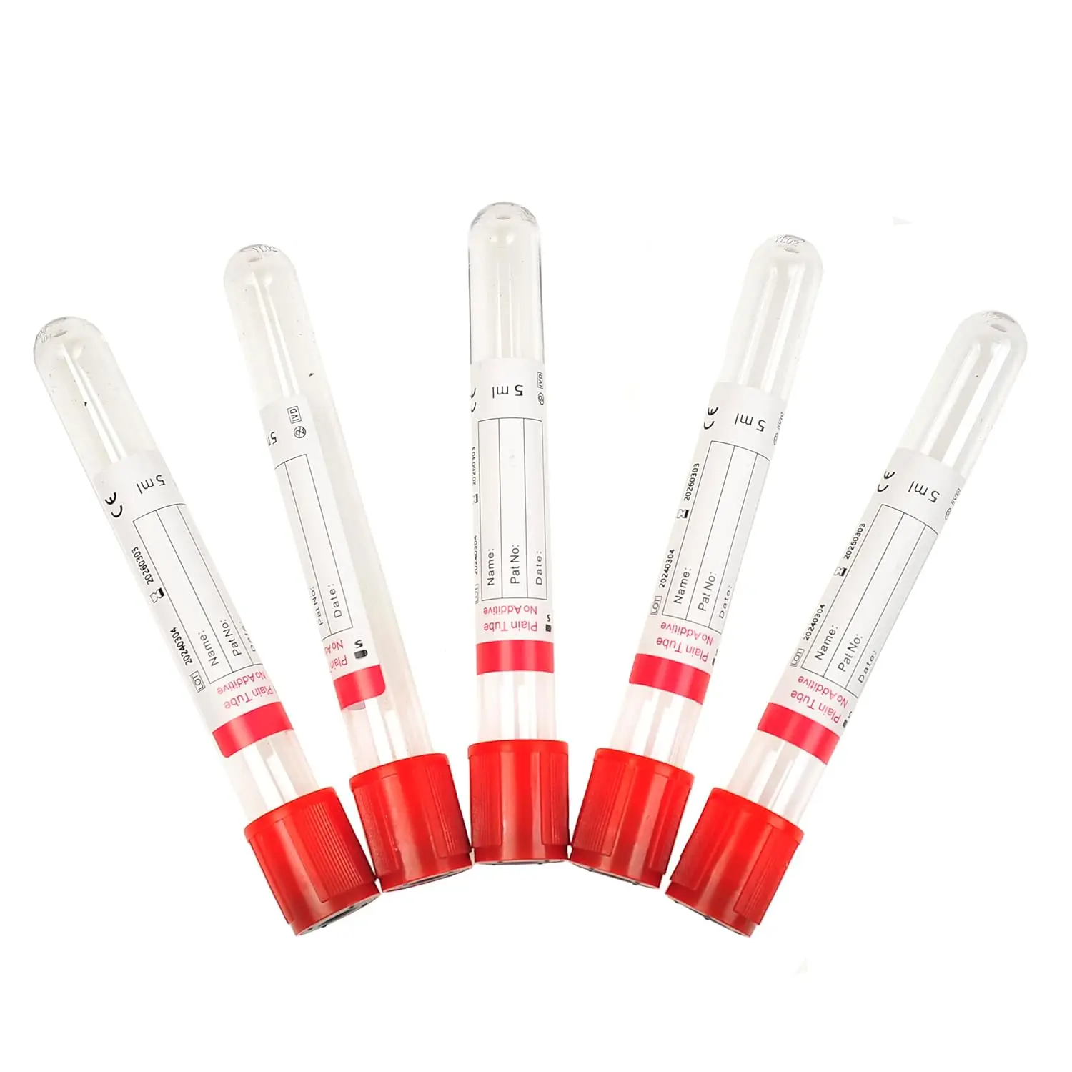 5ml 10ml Vacutainer Blood Collection Tubes Lab Vacuum Blood Collecting Tube for Pet Animals Veterinary Lab Supplies 100 Pcs/Pack