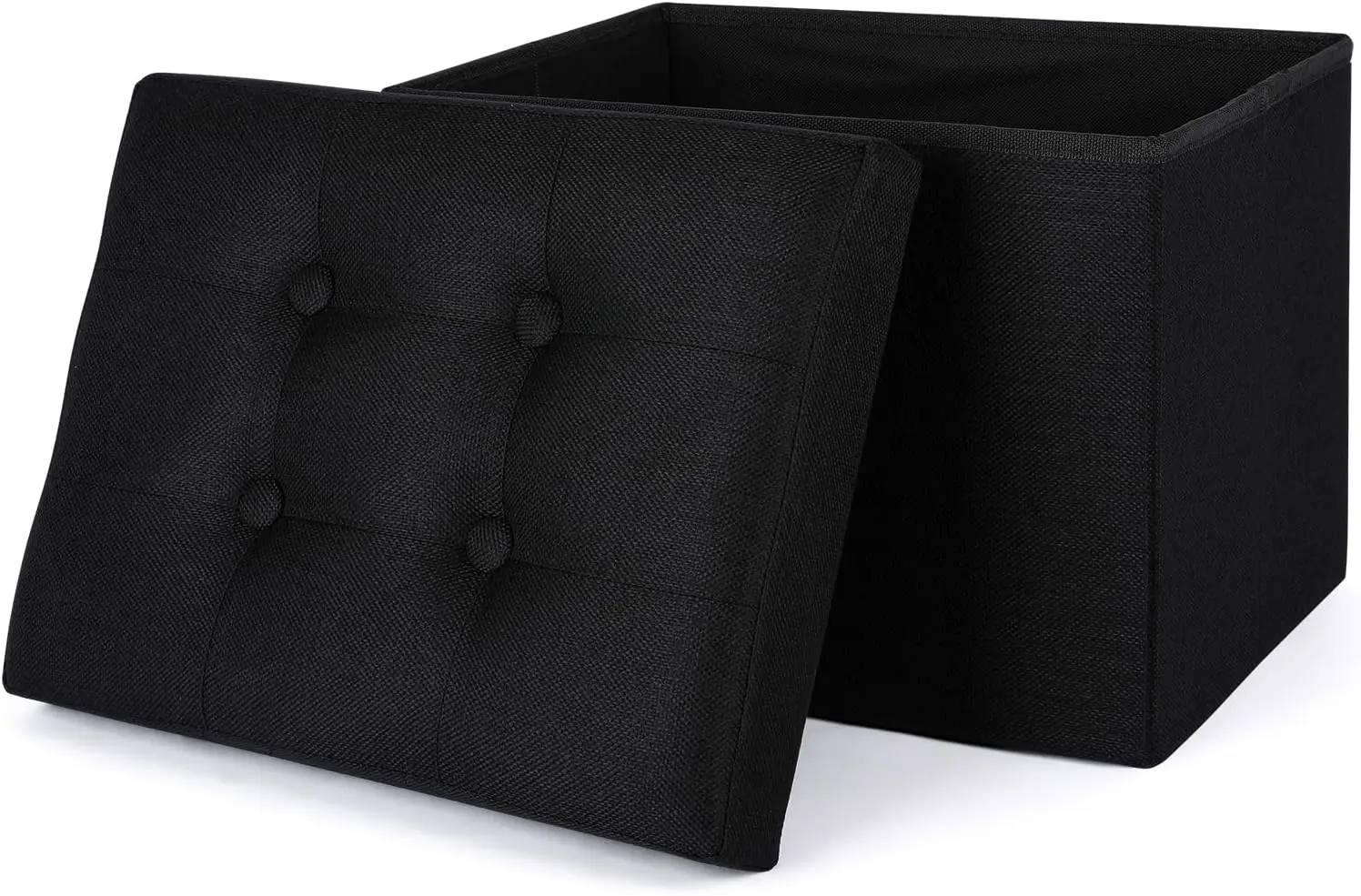 

Ottoman Storage Footrest Stool, Foldable Storage Ottoman Foot Rest Footstool Bench For Living Room 16.4X12.4X12.4 Hes Linen