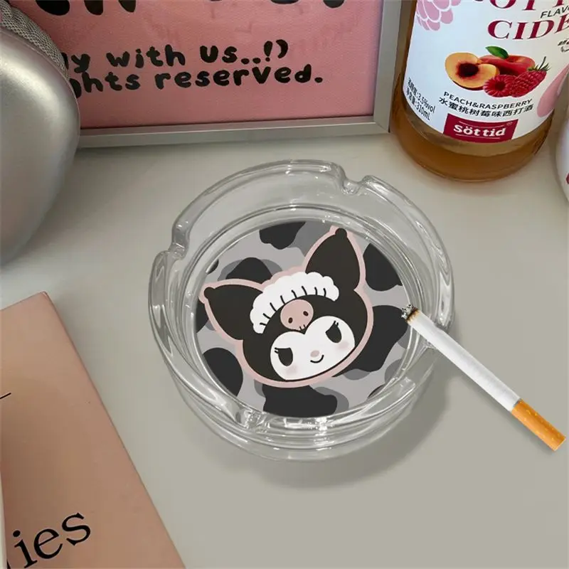 

Аниме «Hello Kitty» с леопардовым принтом Куроми, пепельница, домашнее стекло, украшение для гостиной, модный поднос для закусок, подарок
