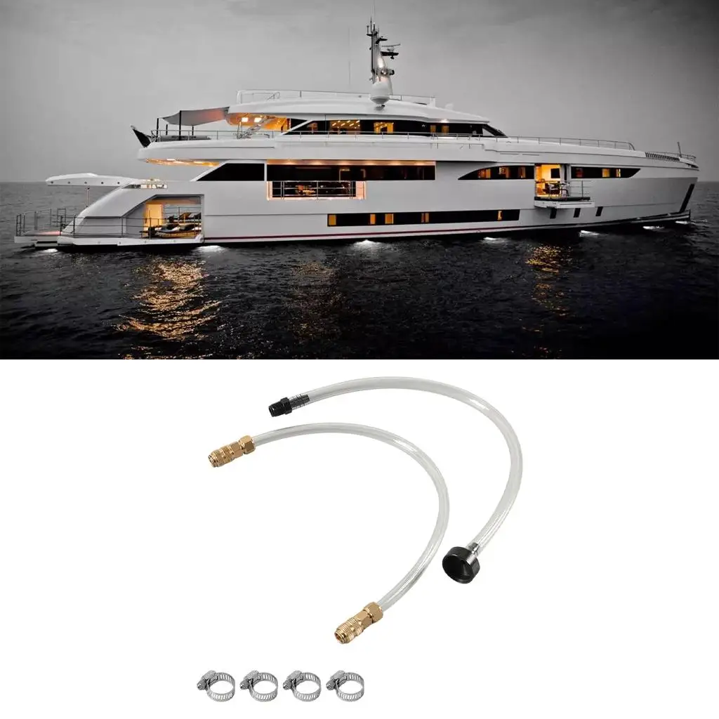 Set of 2 Bleed Tube Filler Kit Exhaust Kit Bridge Tube & Hose Fit for Seastar Hydraulic Steering Systems Inboard/Outboard