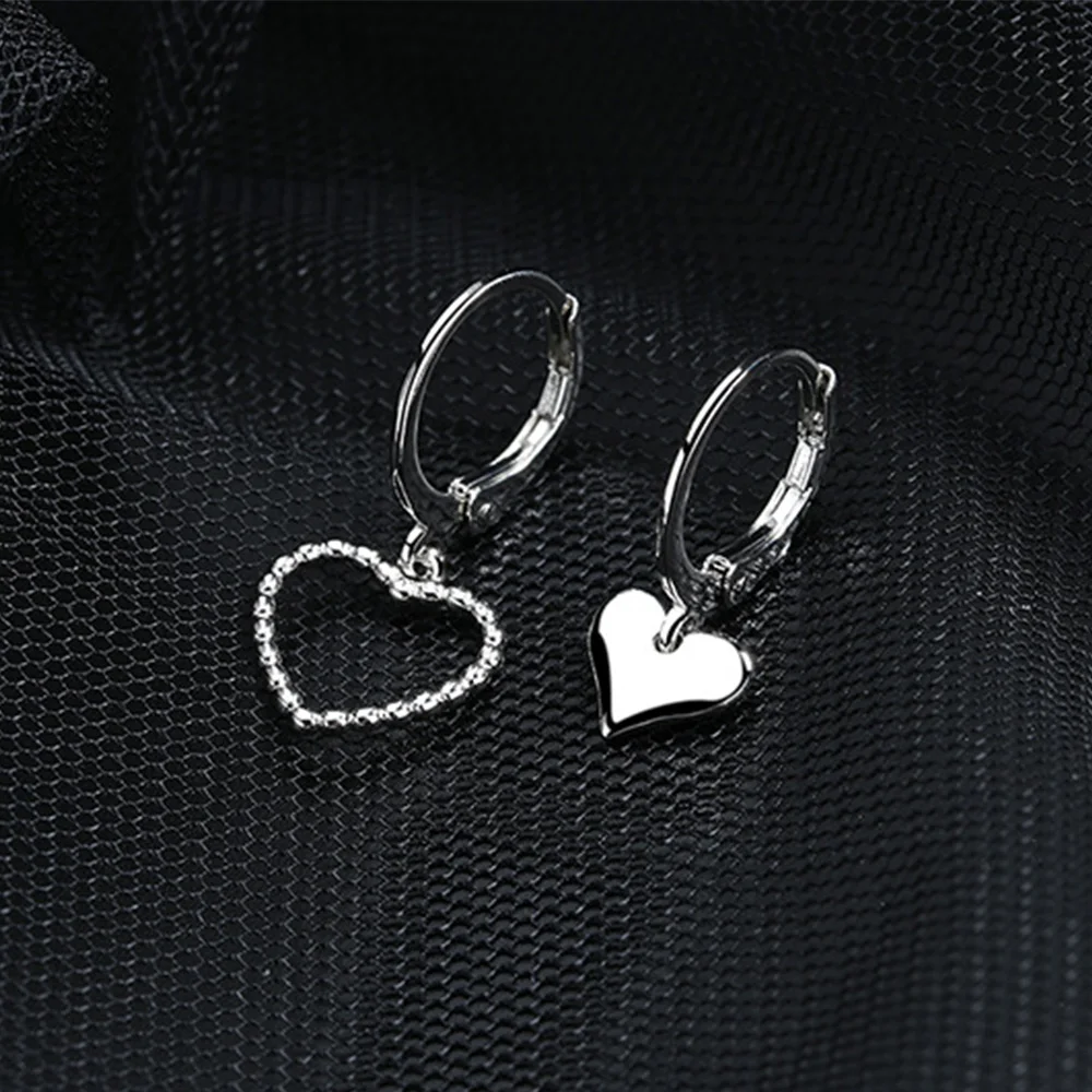 Accessories Parties Charm Coper Plating Hollow Asymmetry Heart Women Jewelry Ear Buckle Hoop Earrings Heart Earrings