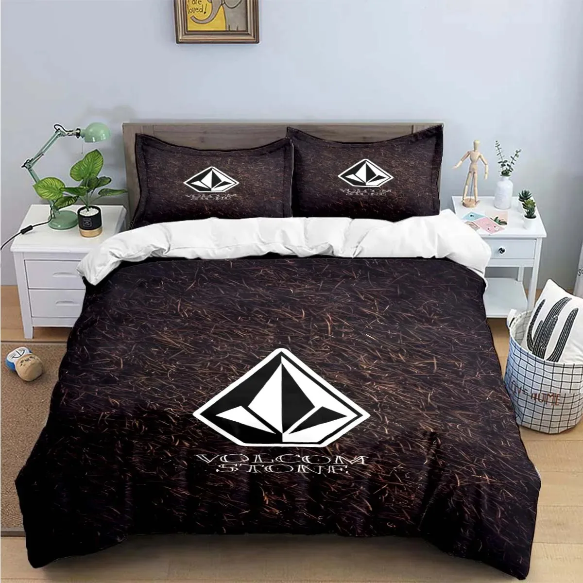 

Exquisite V-VOLCOM Print Bedding Sets Exquisite Bed Supplies Set Duvet Cover Bed Comforter Set Bedding Set Luxury Gift