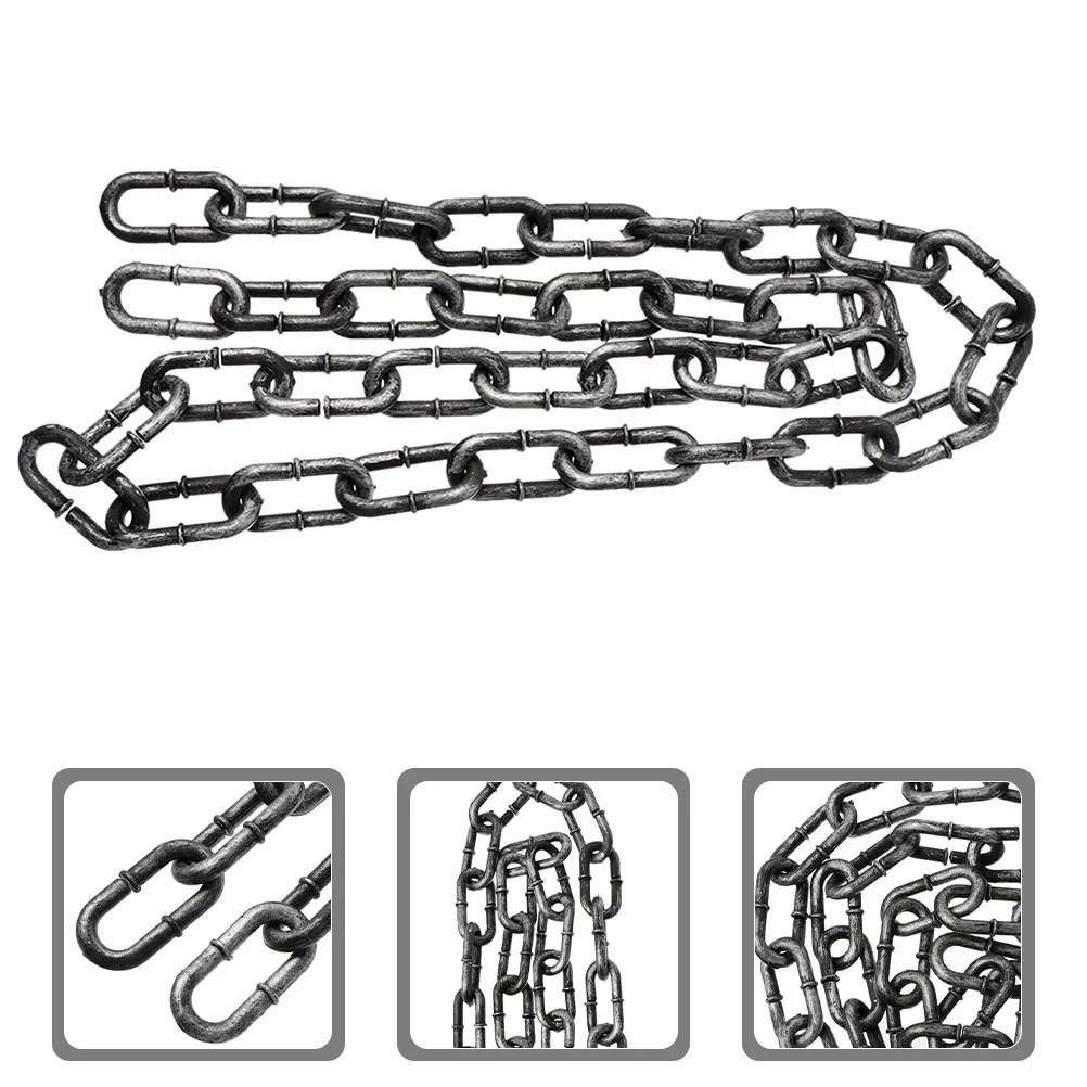 

2pcs Prison Chain Realistic Plastic Chains For Halloween Party Cosplay Accessories Haunted Decor Chain Prop Adjustable