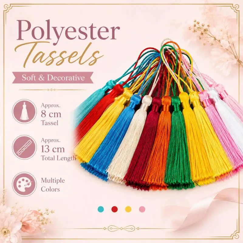 100 Stück/Set 13cm Seidenquasten für DIY-Bastelarbeiten, Schmuckherstellung, Lesezeichen, Souvenir-Dekoration und Zubehör – Detail 1
