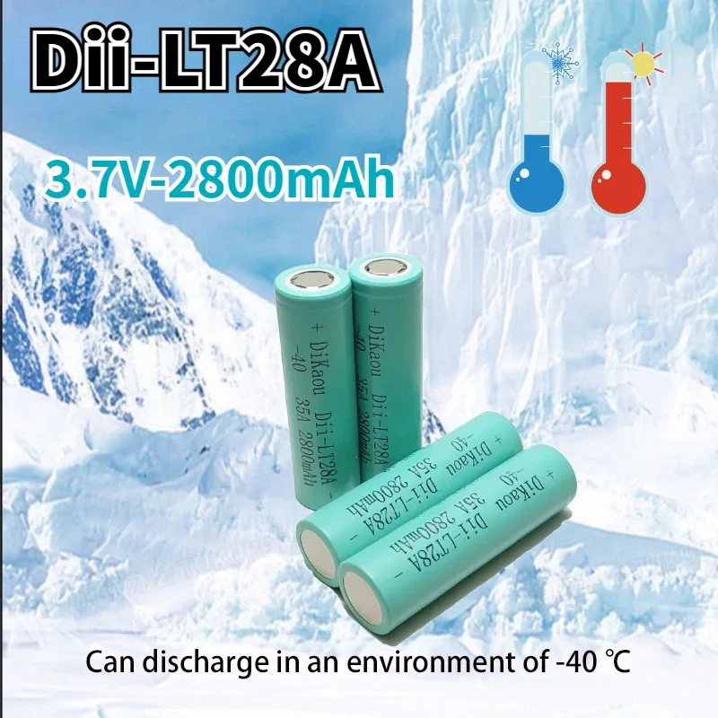 1-20PCS Low Temperature Resistant Battery -40° 3.7V 2800mAh 18650 35A High Power Discharge Flashlight  Electric Bicycle Battery