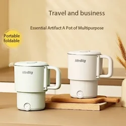 Full Steel Folding Kettle, Portable Electric Kettle for Travel, Stainless Steel Mini Household Electric Water Cup