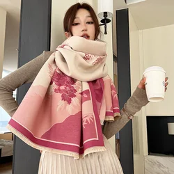 Winter Casual Warm Blanket Cashmere Scarf New Brand Thick Shawl Pashmina Wraps Bufanda Print Travel Poncho Stoles Echarpe