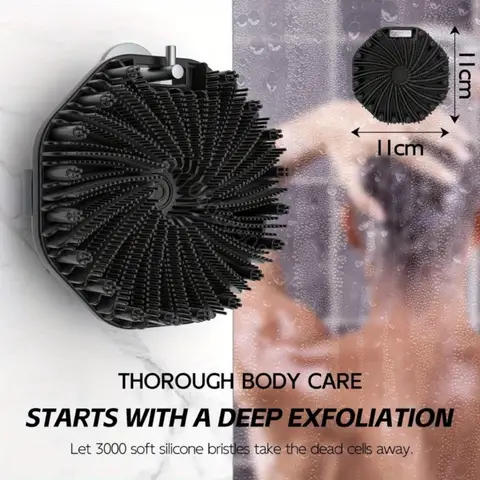 Bath Soft Silicone Back Brush Bath Shower Sponge Scrubbing Brush with Handle Exfoliating Scrub Skin Massager Exfoliating Brushes