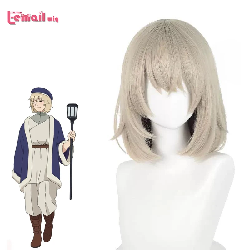 

L-email wig Synthetic Hair Delicious in Dungeon Falin Touden Cosplay Wig 35cm Short Gray Gold Color Wigs Heat Resistant Wig