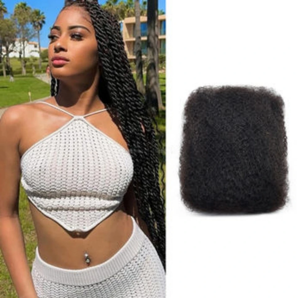 

FUGANGXIU-Бразильские 30 г афро-кудрявых волос оптом # Натуральные черные предварительно растянутые 100% человеческие волосы для наращивания дредов