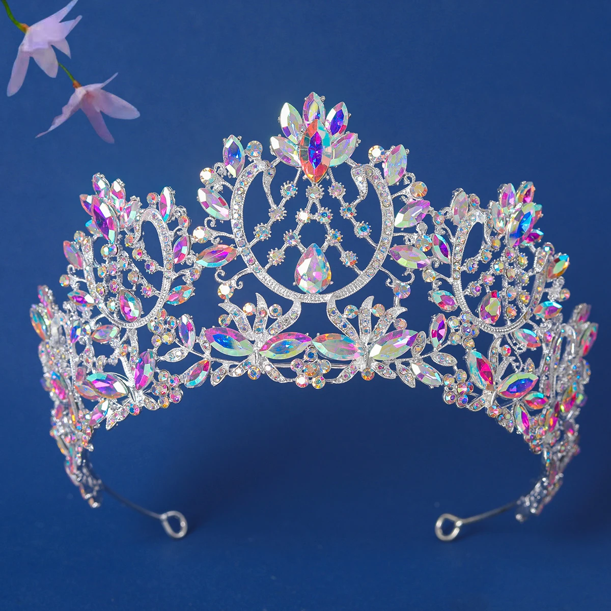 Fashion Crystal Rhinestone Bridal Wedding Hair Accessories For Women Princess Queen Big Tiaras And Crown Hair Jewelry image 3