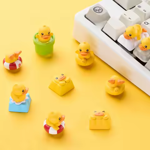 Point Cute Duck Keycap Artisan DIY Keyboard Cap Resin Original Anime Custom Personality Gaming KeyCap for Mechanical Keyboard