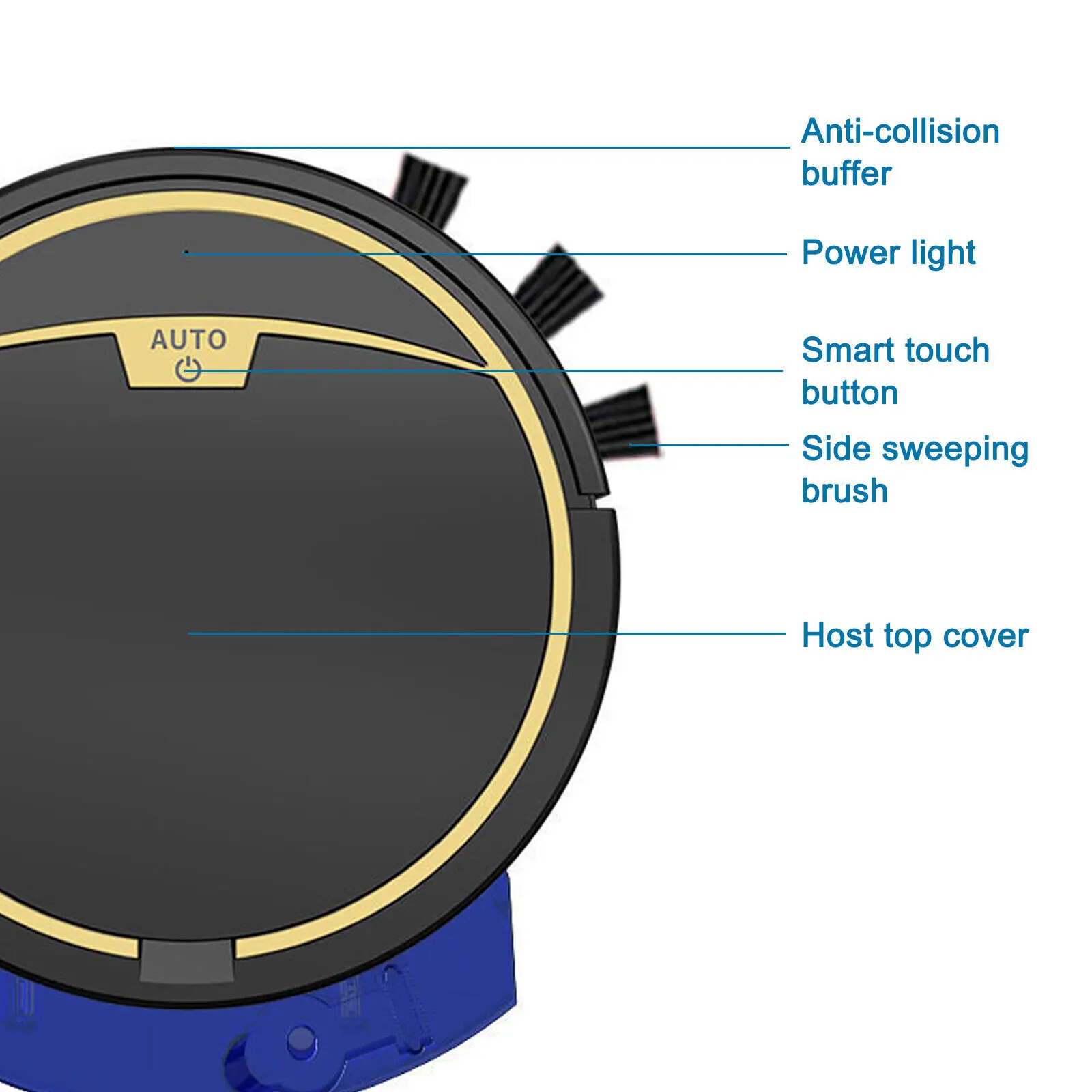 منظف ممسحة الأرضيات المبللة الذكية Robot 3in1 خزان مياه قابل لإعادة الشحن تلقائيًا