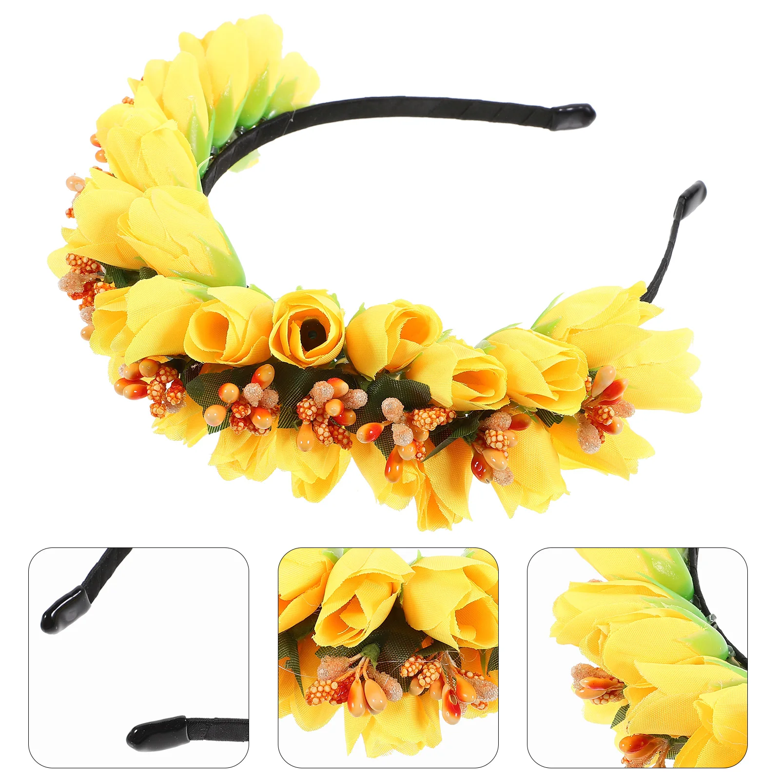 

Headpiece Tulip Flower Crown Wedding Bride Bridesmaid Party Prom Cosplay Tea Event Hair Wreath Headband Soft