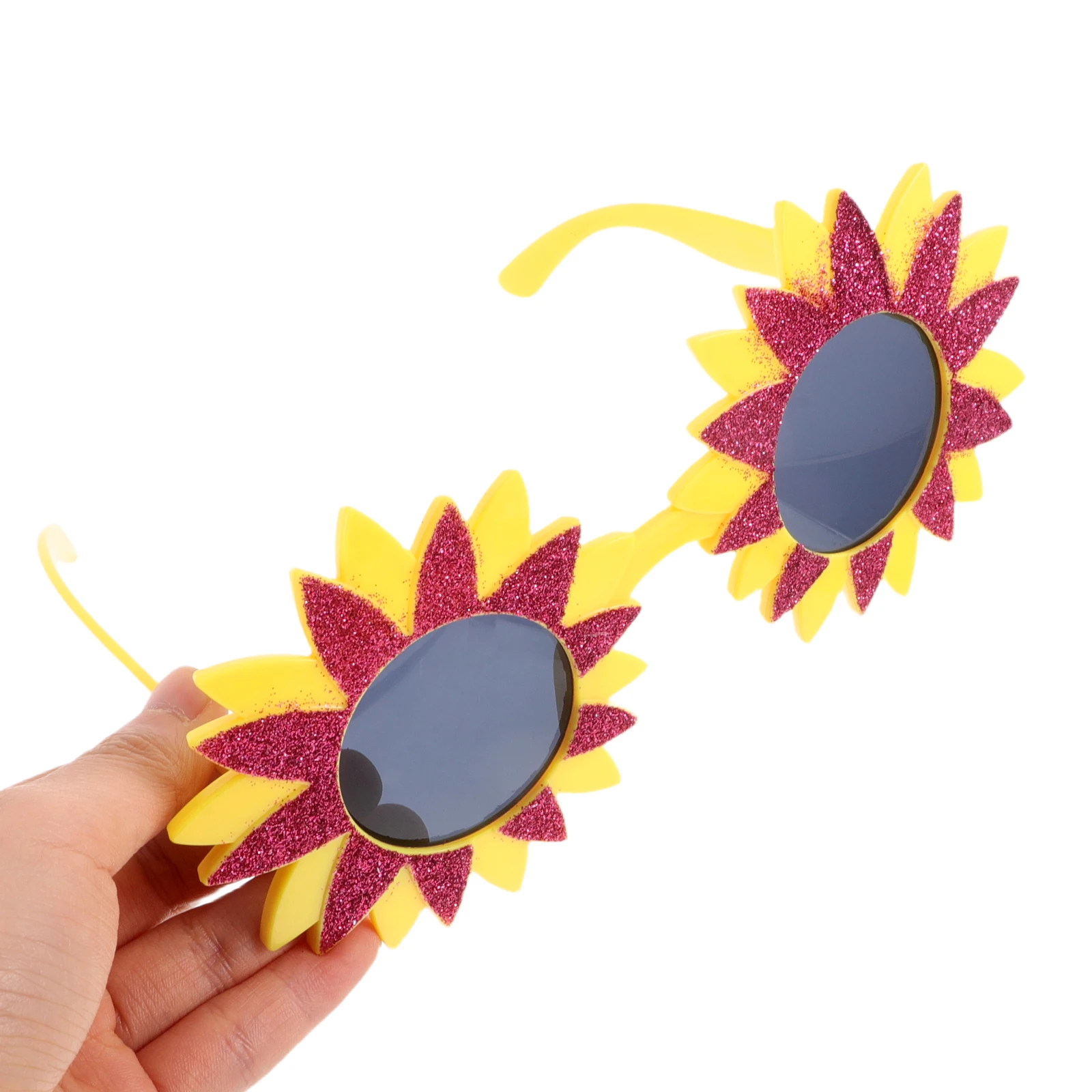 

2 Pcs Hawaiian Beach Sunflower Adult Sunglasses Lightweight Funny Birthday Accessories Pool Party Decorations Summer Travel ABS