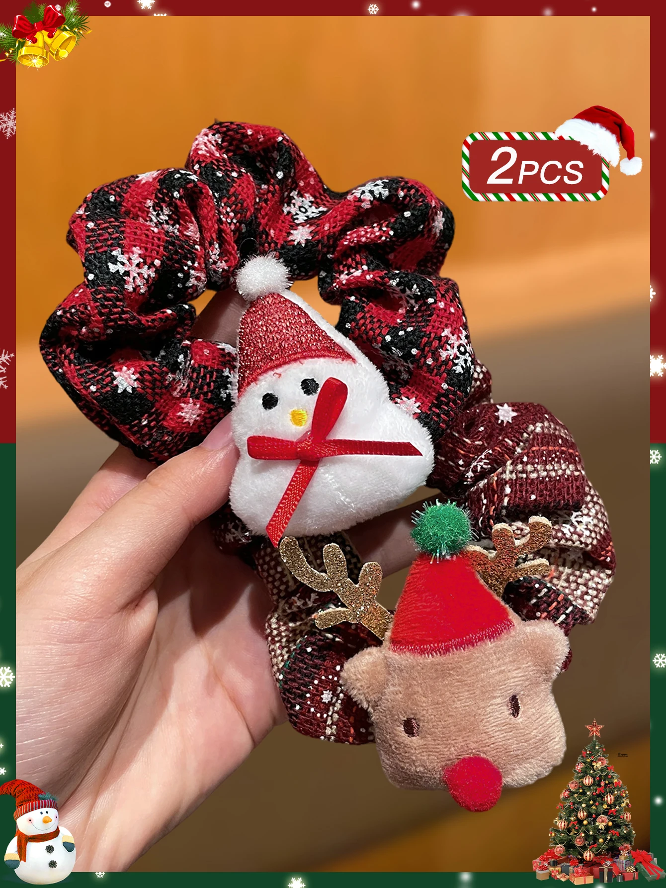 2 Stück Damen süße Weihnachten Haarschmuck Haarbänder Party Feier Rollenspiel Damen Haarschmuck Weihnachtsgeschenke