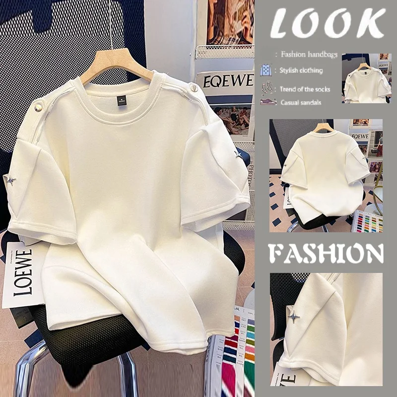 Summer New Women's Loose Overhead Short Sleeve T-Shirt Premium Sensation  Breathable Fashionable Sun Protection Clothing