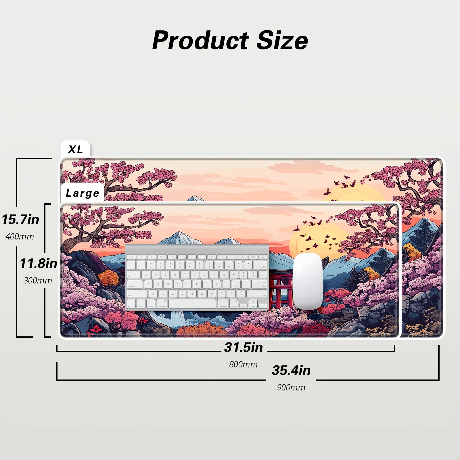 وسادات ماوس أنيمي فورست، تصميم زهر الكرز والمناظر الطبيعية الجبلية، لوحة ماوس على طراز الرسوم المتحركة، مثالية للاستخدام المكتبي للألعاب #6