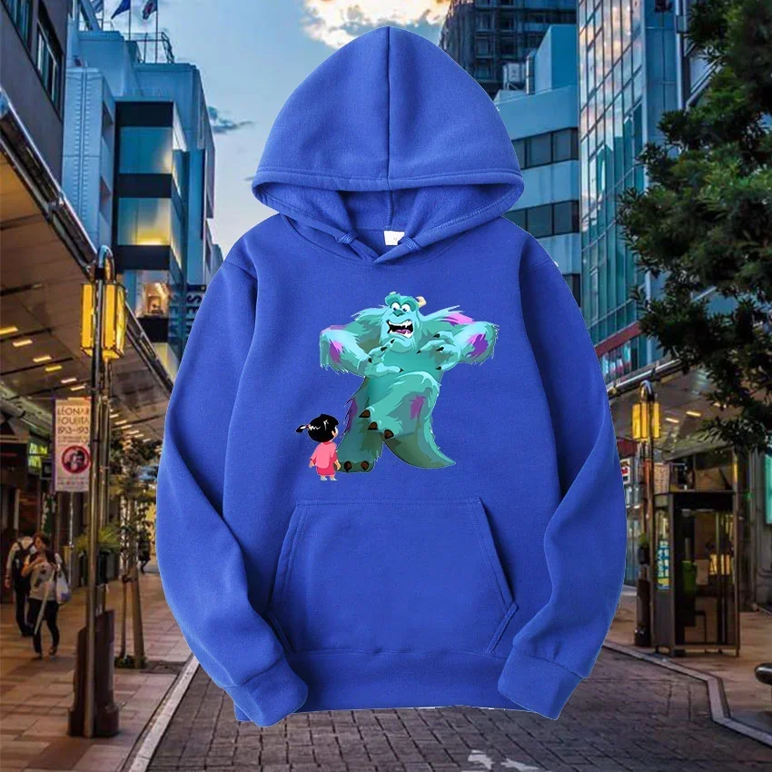 Men Hoodies Pocket Graphics Disney Monster University Sullivan Mike Long Sleeve Popular Daily Male Sweatshirts Autumn Winter