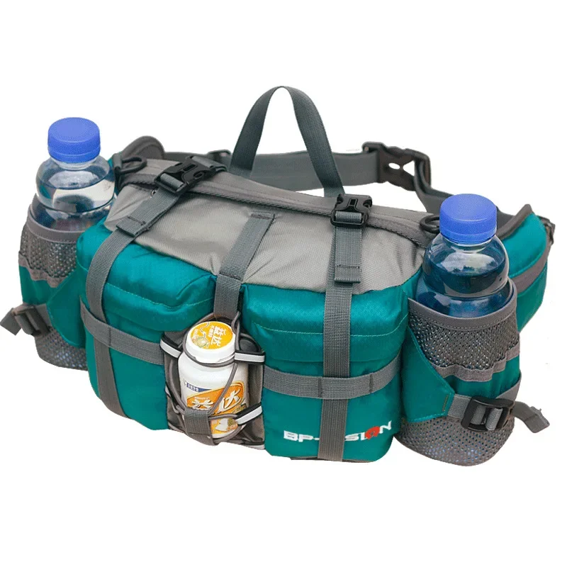 Outdoor Caminhada Saco da Cintura, Mochila Nylon Impermeável, Garrafa Sports, Montanha e Água, Acessórios de Caça, Camping e Caça