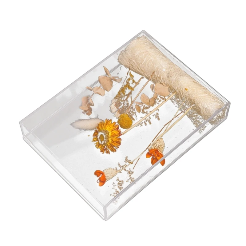 Acrylic Flower Display Case Flower Storage Container Showcases Artistic Side Pull-Out Acrylic box