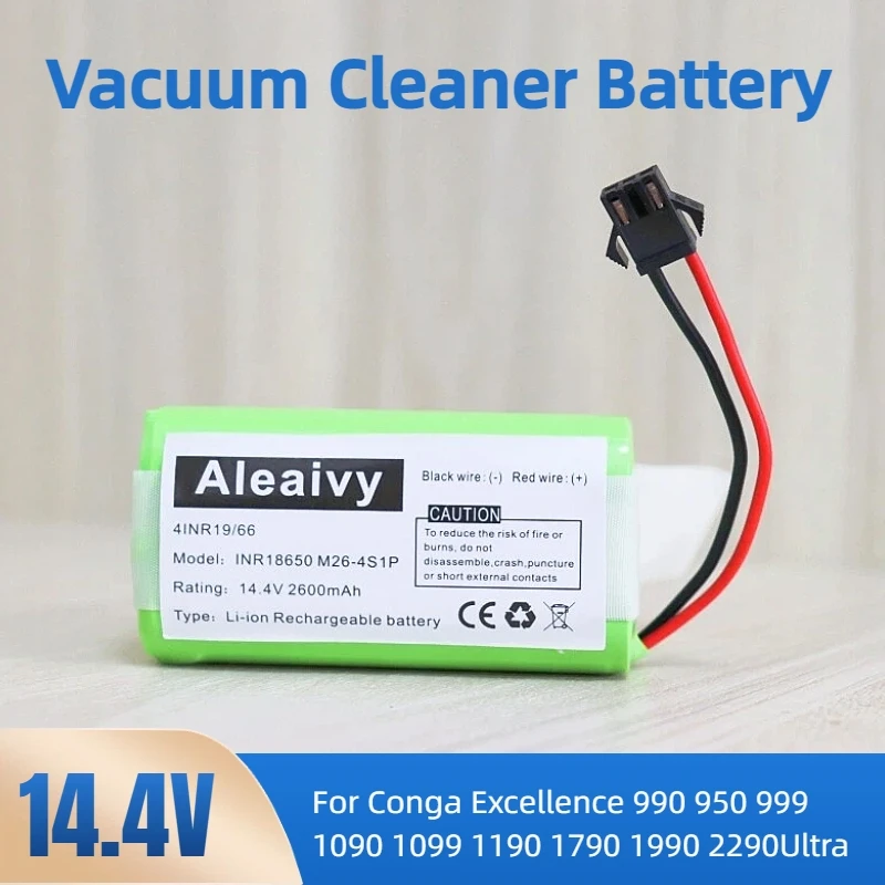 14,4 V 3500 mAh CONG1002 para CECOTEC CONGA 950, 990, 999, 1190, 1091, 1099, 1790, 1990,2290, 5290 Batería para aspiradora