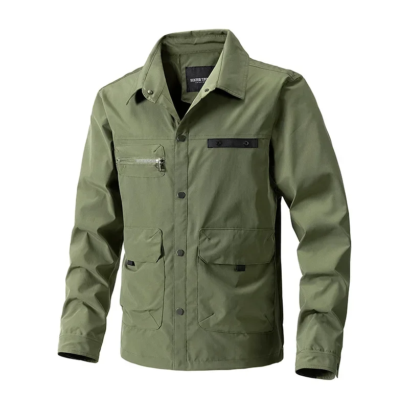 LIBIELIY 2024 Spring And Autumn Men's Casual Coat, Fashionable Turn-down Collar, Simple Business Slim-fit Thin Shirt, Advanced