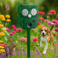 Owl Shape Ultrasonic Animal Repellant 14 LEDs Infrared Sensor Cat Dog Repellant Solar Powered Waterproof