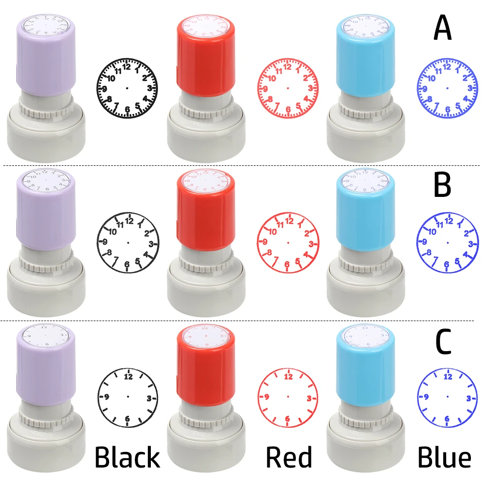 Gifts Stamps Kids Toy Teaching Aids Clock Stamp Student Teaching Tools Clock Dial Learning Recognition