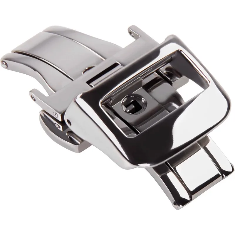 16/18/20mm Deployment Butterfly Buckle for Jaeger LeCoultre Watch Silicone cowhide Strap Silver Rose Gold Steel Folding Clasp