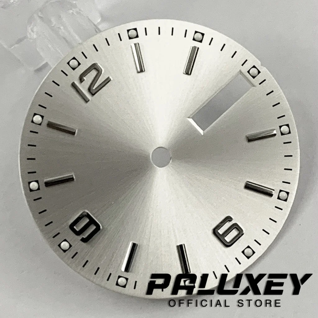 28.5mm NH36 White Blue Watch Dial Green Luminous Watch Faces For NH36 4R36 Movement Replacement Parts