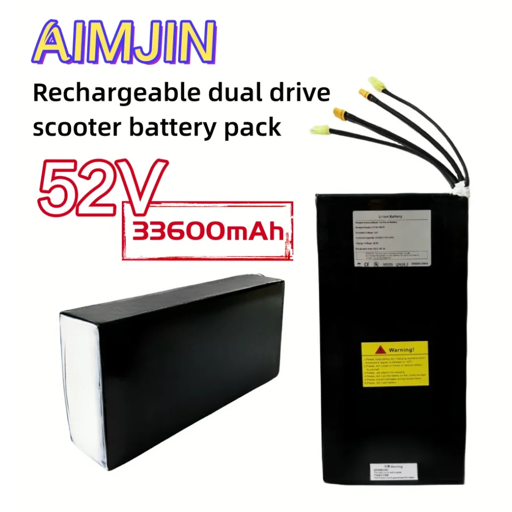 

21700 14S7P 52V 33.6Ah Rechargeable Lithium-ion Battery Pack, Suitable for electric bicycles, dual wheel drive scooters