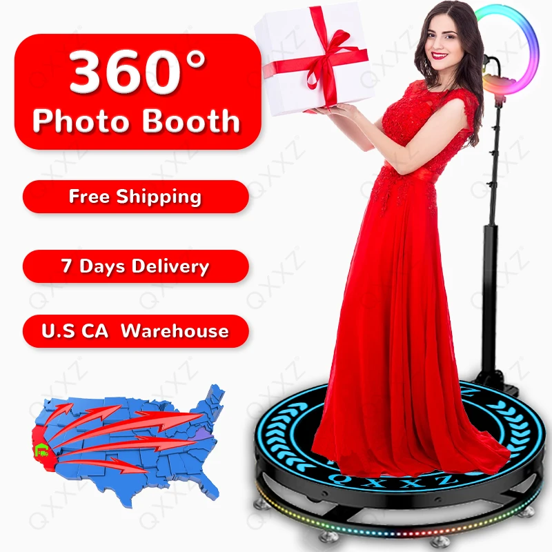 360 Photo Booth Portable Selfie Platform Slow Motion Video Spinning Photobooth Camera Panoramic Shooting Automatic Rotating  DHL