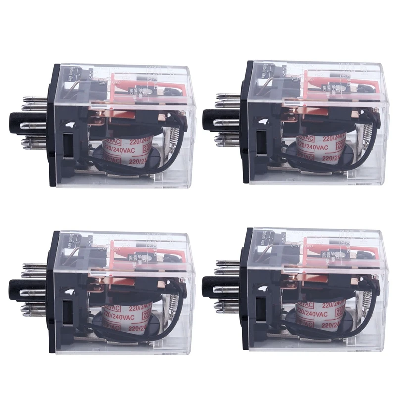 

4X AC 220 В/230 В Реле мощности печатной платы напряжения катушки 8 контактов DPDT 2NO 2NC MK2P-1