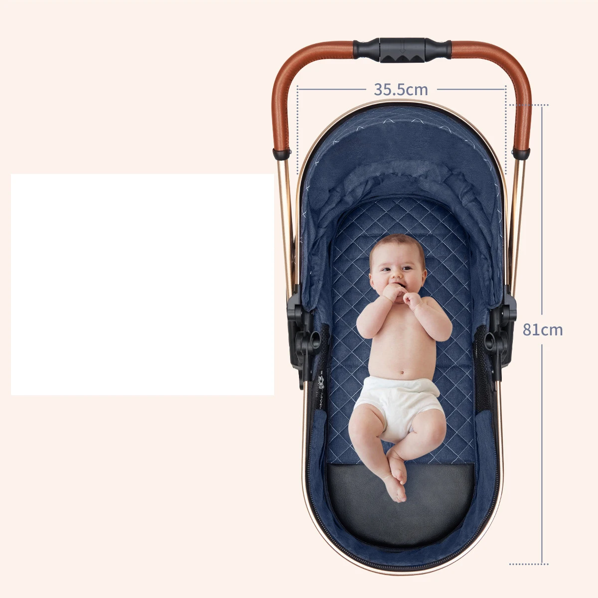 Luxury Baby Stroller 3 in 1 High Landscape Baby Cart Can Sit Can Lie Portable Pushchair Baby Cradel Infant Carrier