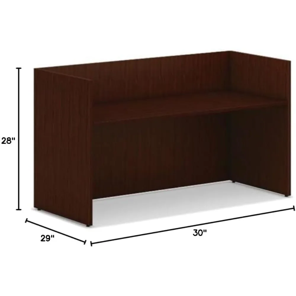 Mod Reception Desk Shell | 72" W | Traditional Mahogany Finish