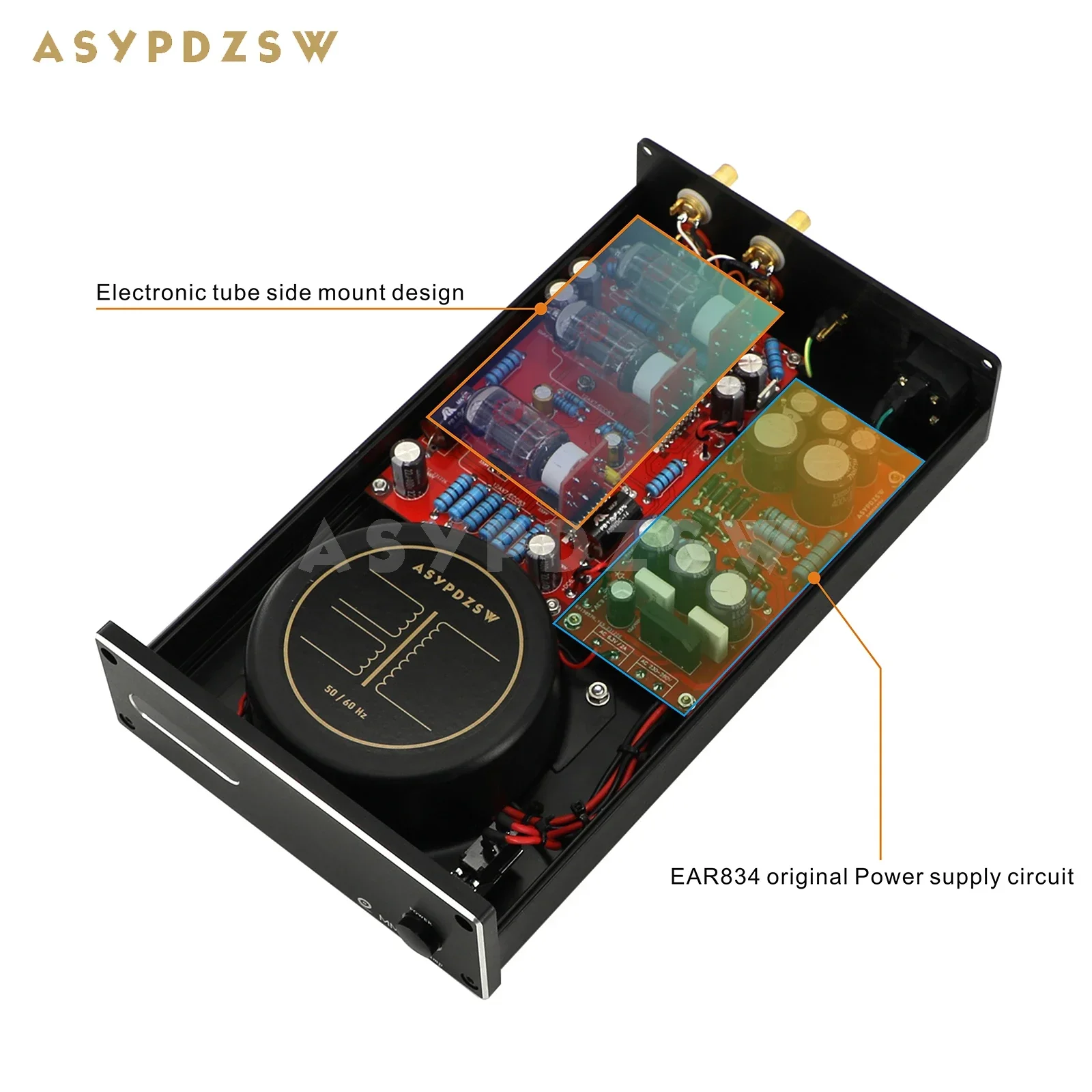 Amplificador de fono de tubo clásico RIAA MM tipo EAR834 ECC83 tubo electrónico MM amplificador de fono de vinilo magnético dinámico Base en EAR834P