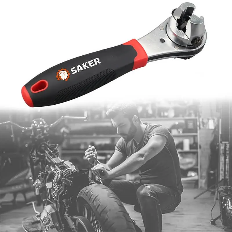 Saker Multifunctional Ratchet Wrench Quick Release Spanner Socket Drive Adjustable Non-Slip For Car Bicycle Repair Hand Tools