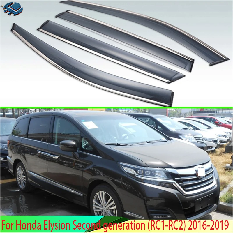 

For Honda Elysion Second generation (RC1-RC2) 2016-2019 Plastic Exterior Visor Vent Shades Window Sun Rain Guard Deflector 4pcs