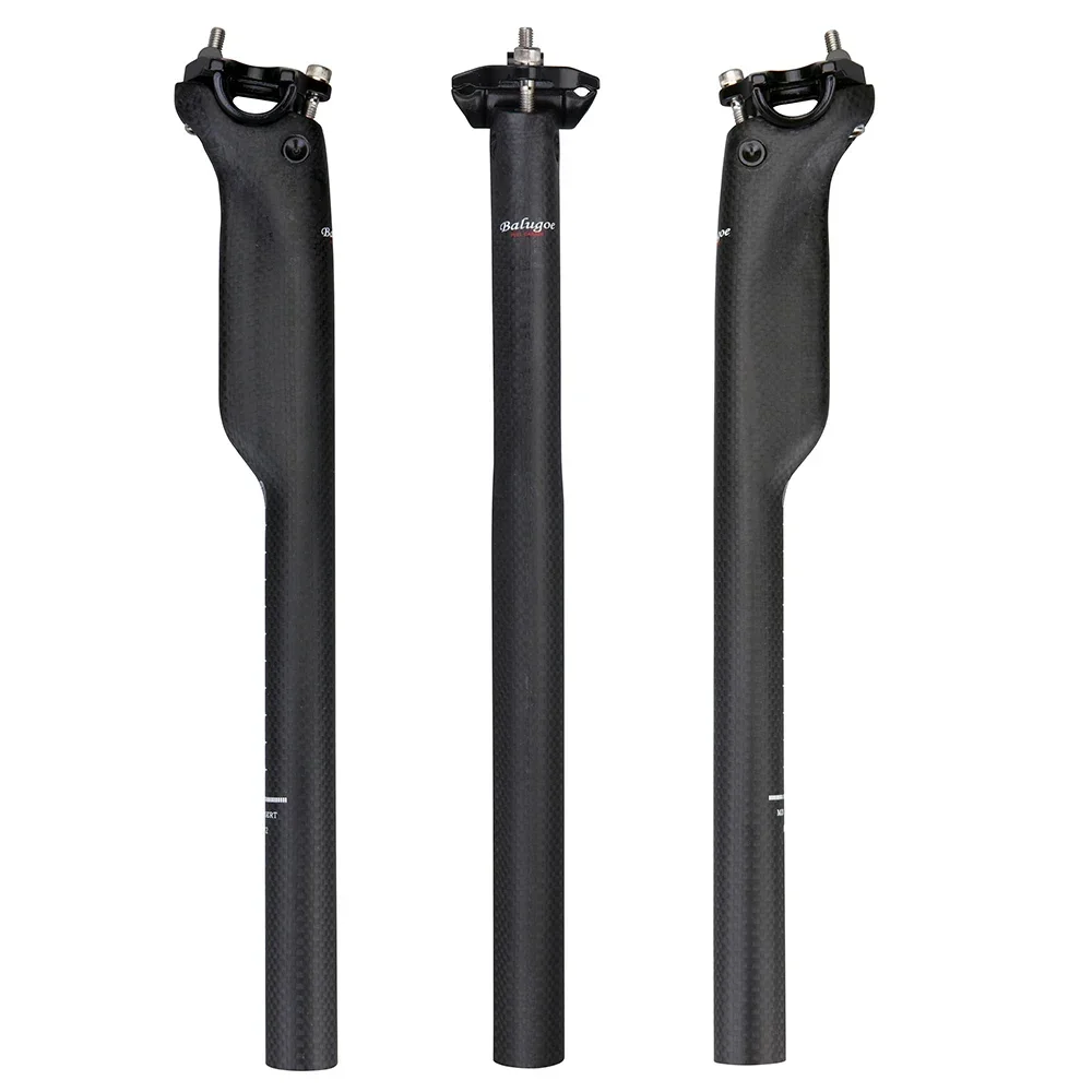 BALUGOE-Ultralight Carbon Fiber Seatpost for Mountain Road Bike, Bicycle Saddle, Seat Tube, Bike Parts, 2022