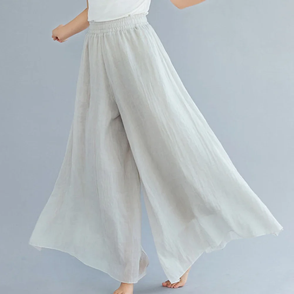 Elastic Loose Pants Cotton Linen Pants Pants Length 85cm Pants Length 95cm Slight Elastic Casual Wear For Women