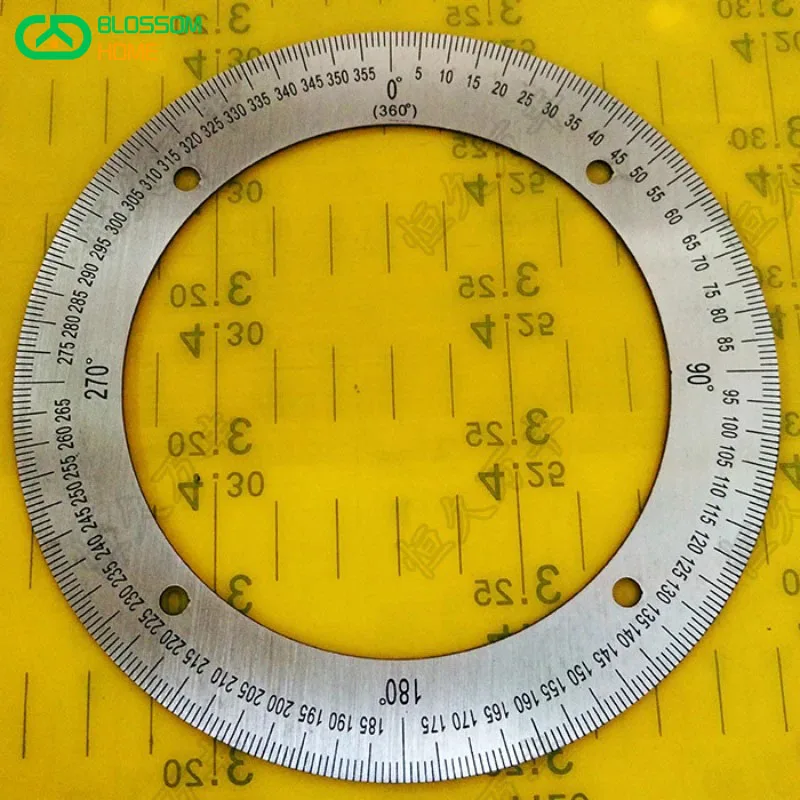 130x92x1mm 360 degree dial Steel disc Stainless steel Dial angle measurer tool