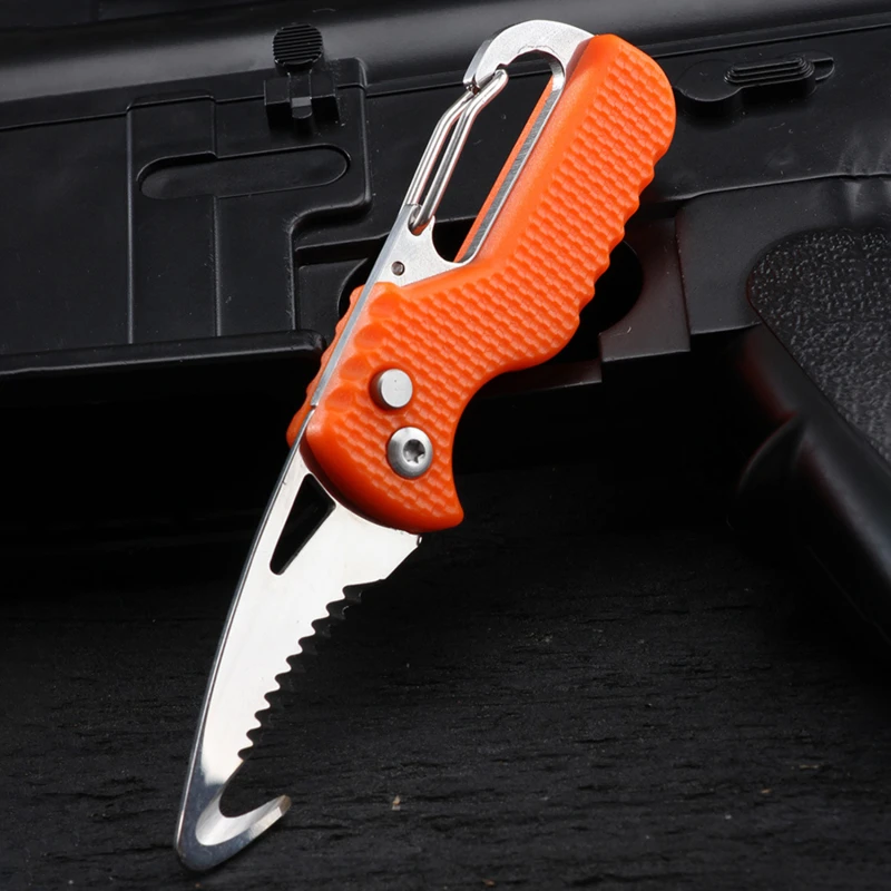 Multifunctional Portable Express Box Opener Bottle Opener Keychain Serrated Hook Tool Screwdriver Mini Car Lifesaving Key Knife