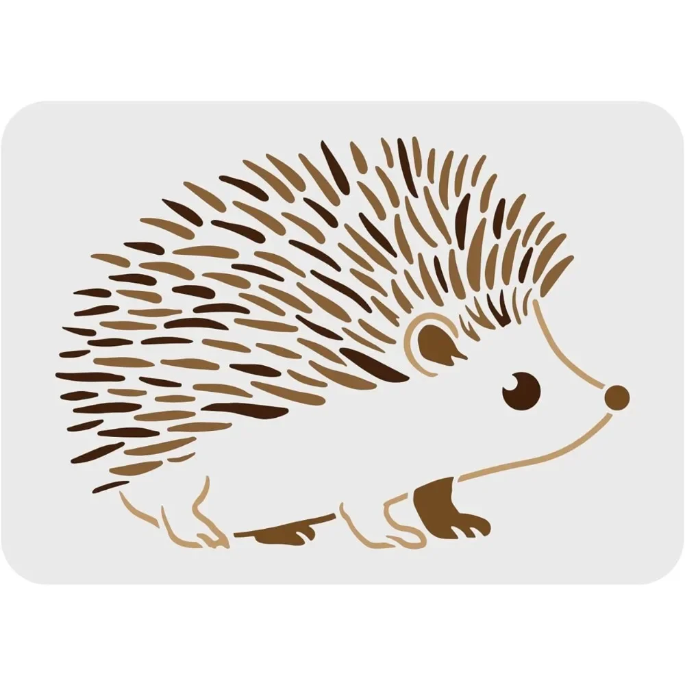 Hedgehog Stencil 11.7x8.3inch Reusable Hedgehog Painting Template Hedgehog DIY Crafts Stencil Hedgepig Pattern Stencil for Paint