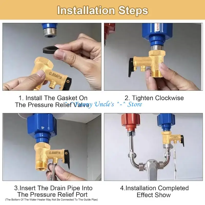 E7CD Inch Thread Brass Valves 0.8MPa Pressure Limiter for Residential Commercial