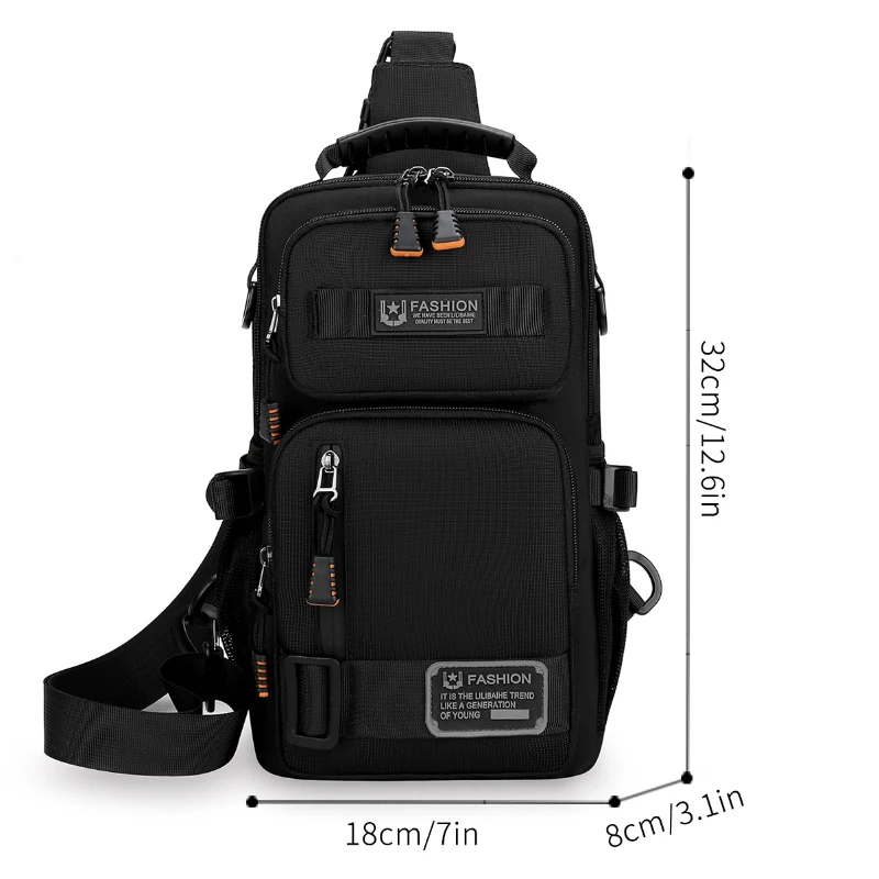 Neutrale funktionale modische Umhängetasche – Brusttasche, Einzelschulter, verstellbarer Schultergurt, perfekt für Reisen und Dai